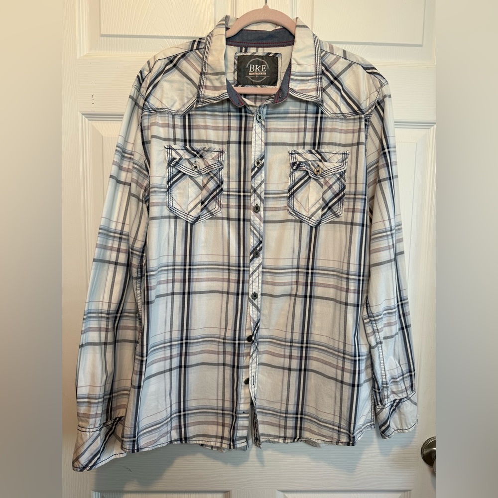 BKE Men's Plaid Shirt - Standard Fit, XL